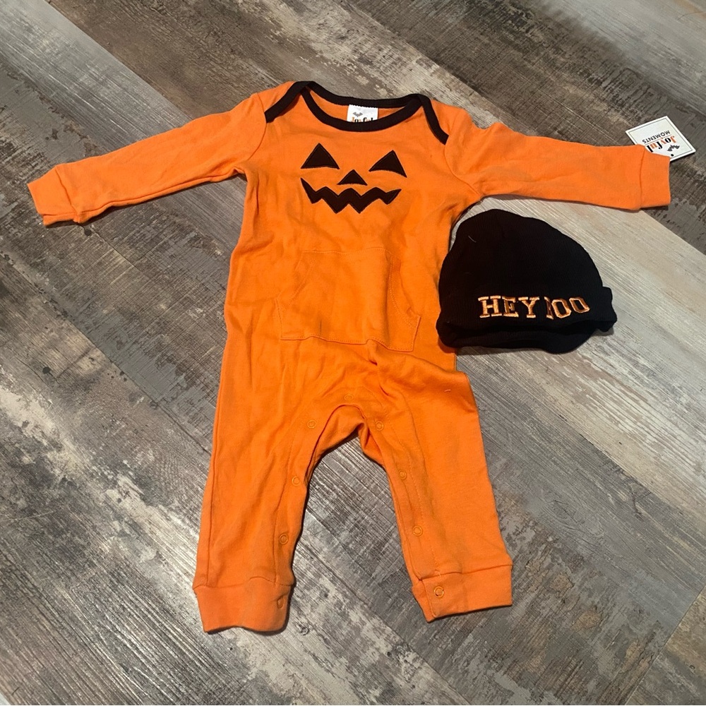 Orange Pumpkin Kids Footie by